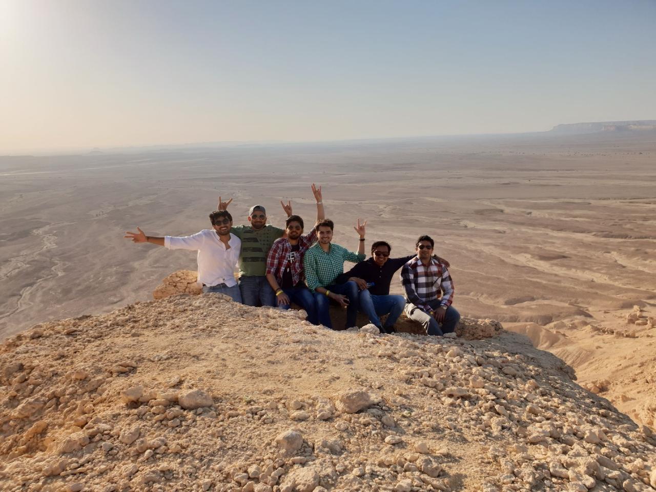 Team at an international offsite event